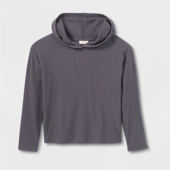 Cat & Jack Other - NWT Cozy Ribbed Gray Pullover Hoodie